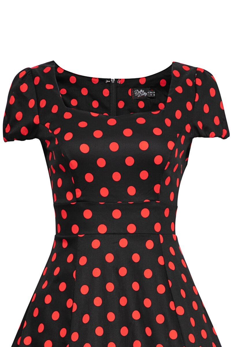Claudia Black & Red Polka Dot Dress