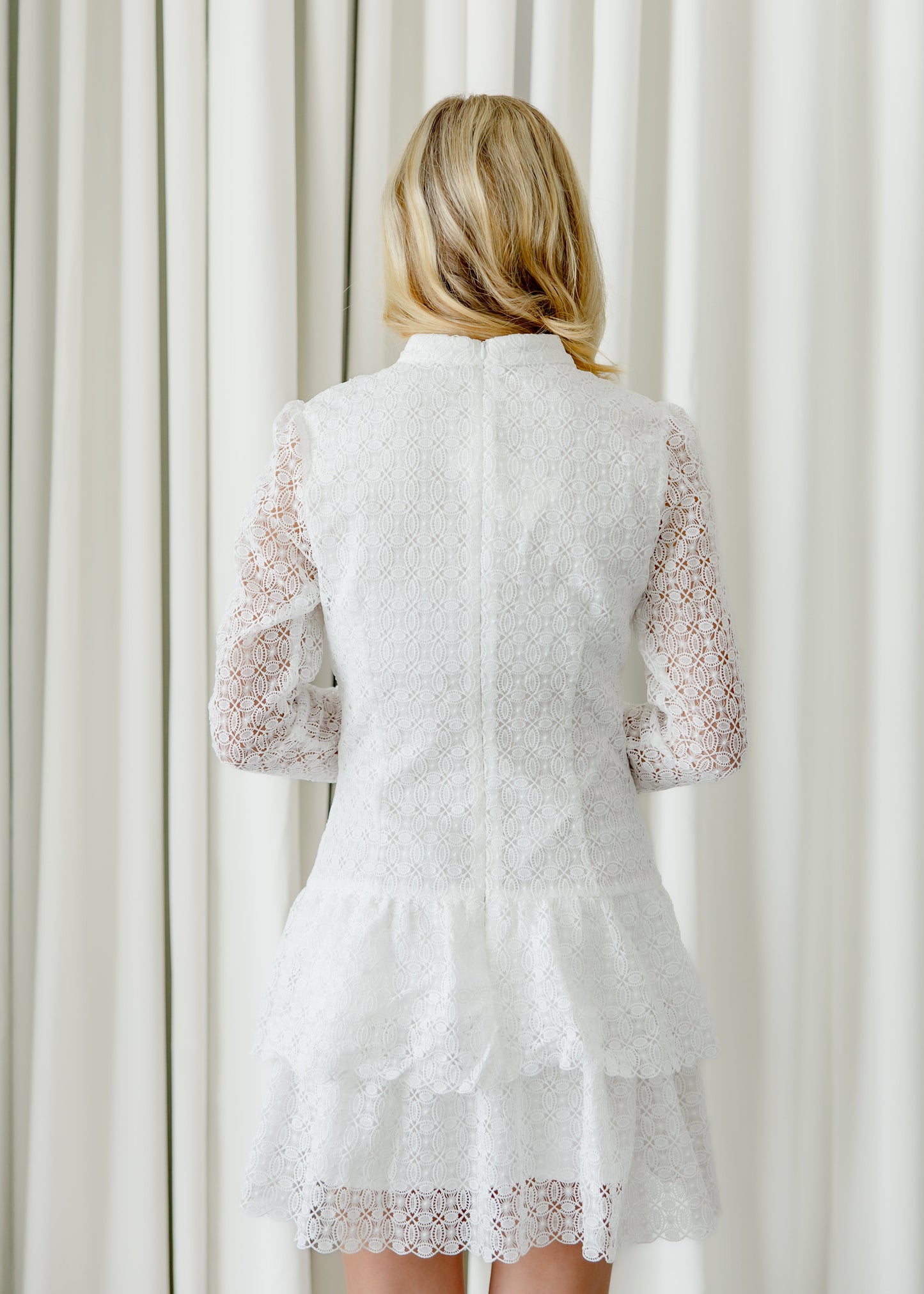 Luna Long Sleeve Lace Tiered Dress