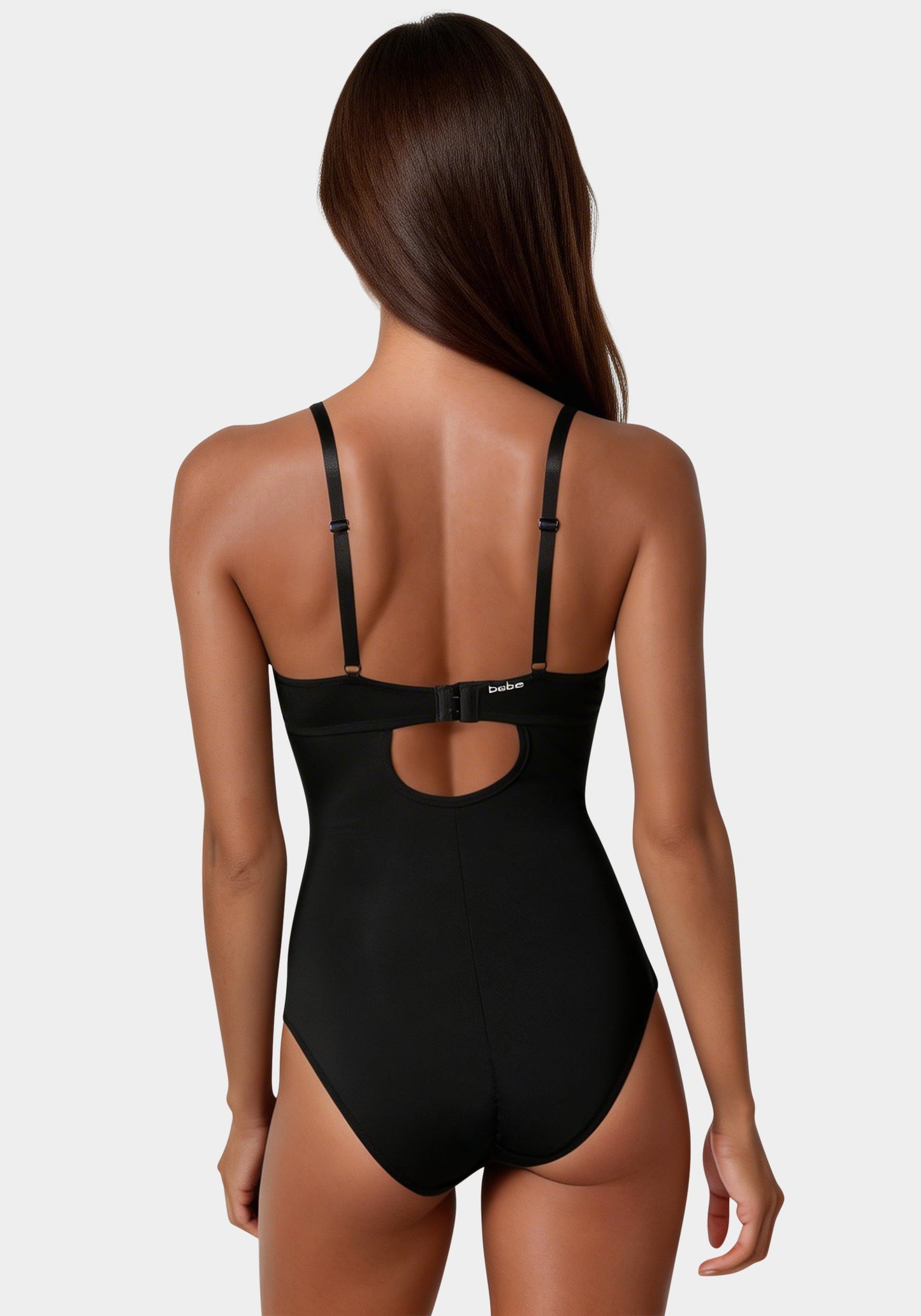 Microfiber and Mesh Detail Shaping Bodysuit