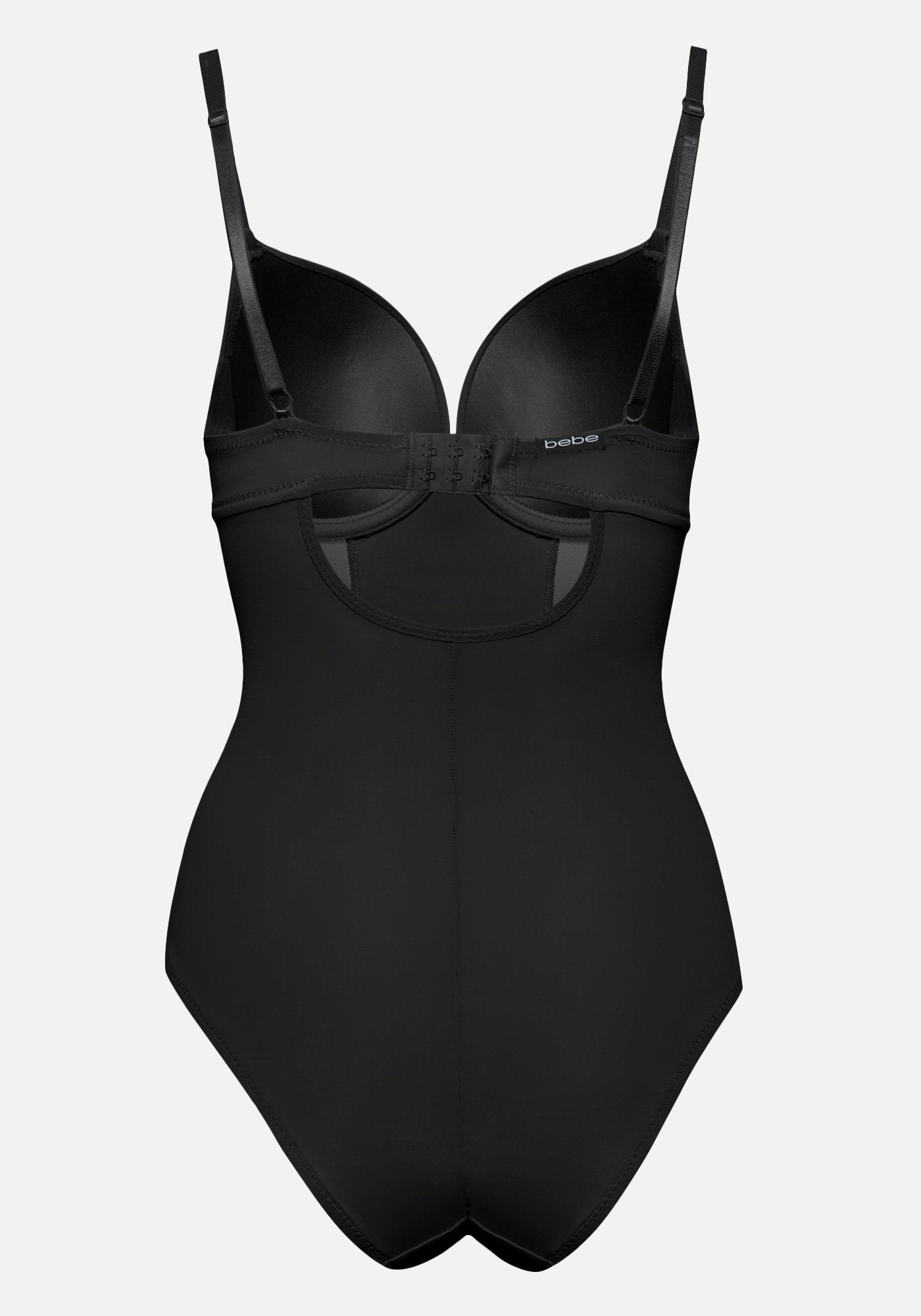 Microfiber and Mesh Detail Shaping Bodysuit