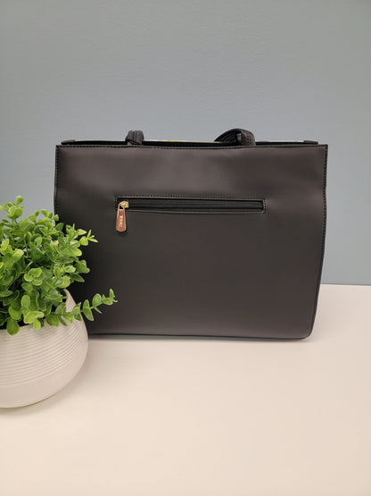 Black Floral Temple Bag