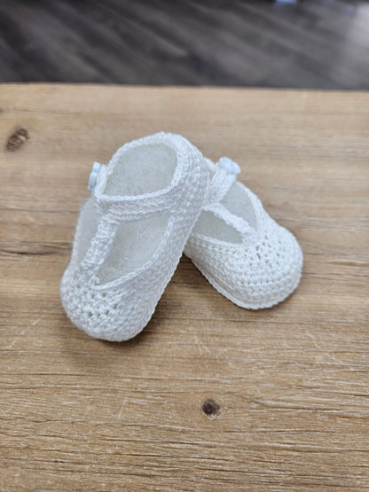 Crochet Flower Button Bootie