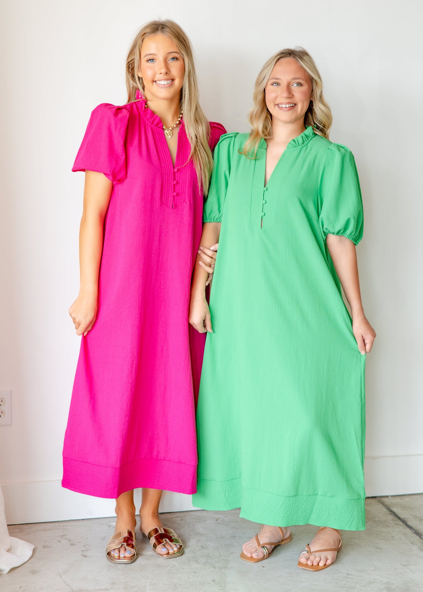 Isadora Button Front Midi Dress