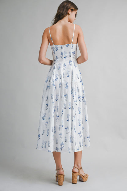 Brielle Meadow Strap Midi Dress