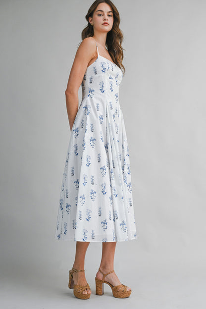 Brielle Meadow Strap Midi Dress
