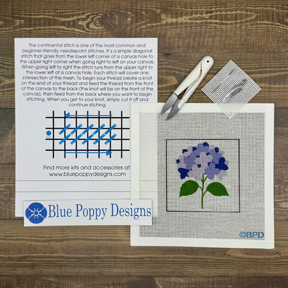 Blue Poppy Needlepoint Starter Kit