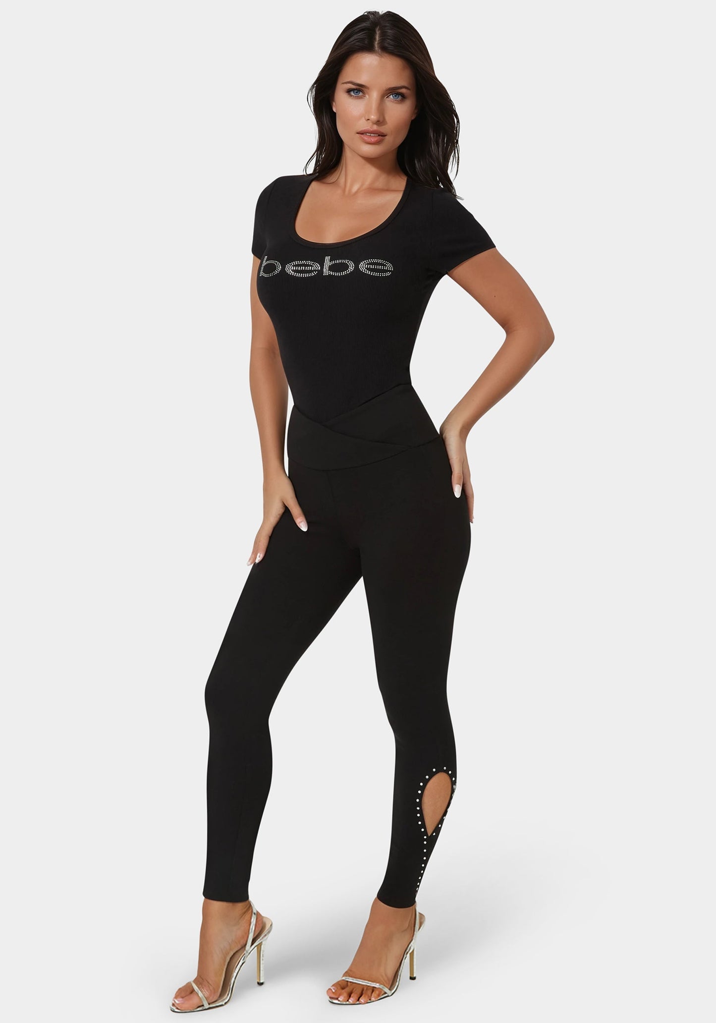 High Waist Rhinestone Legging