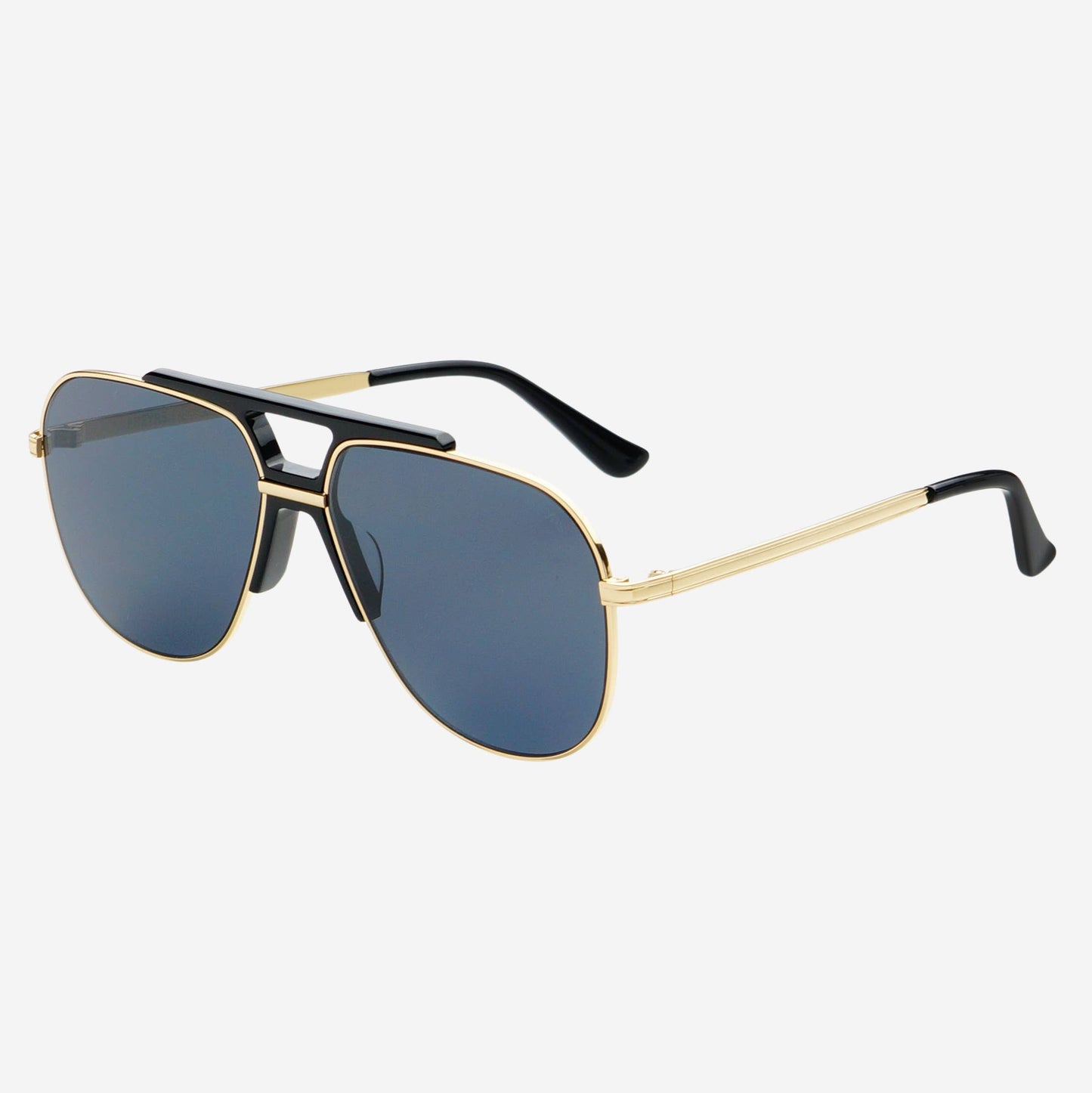 Logan Acetate Aviator Sunglasses - Black | Grey