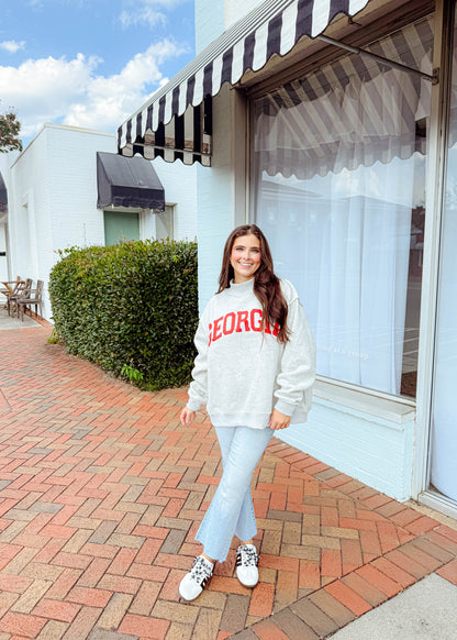 Georgia Reversible Mock Neck Sweatshirt