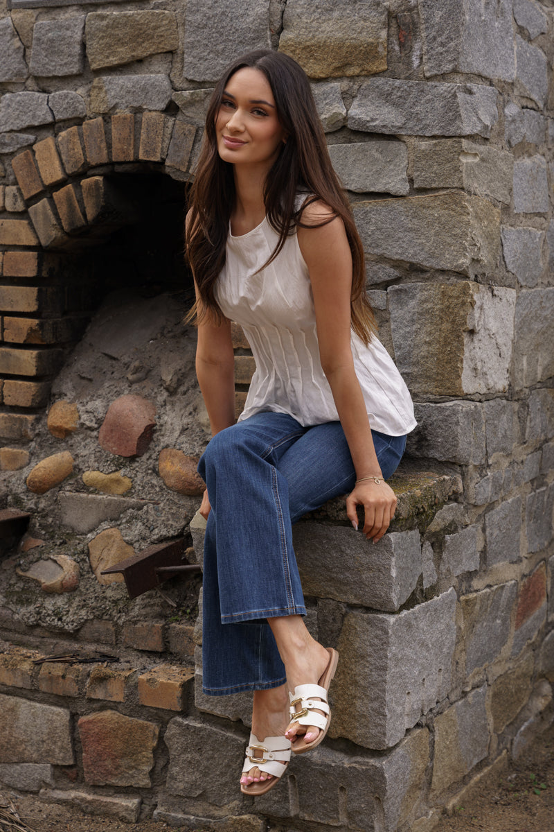 Scarlett High Rise Wide Leg Jeans Dark Wash