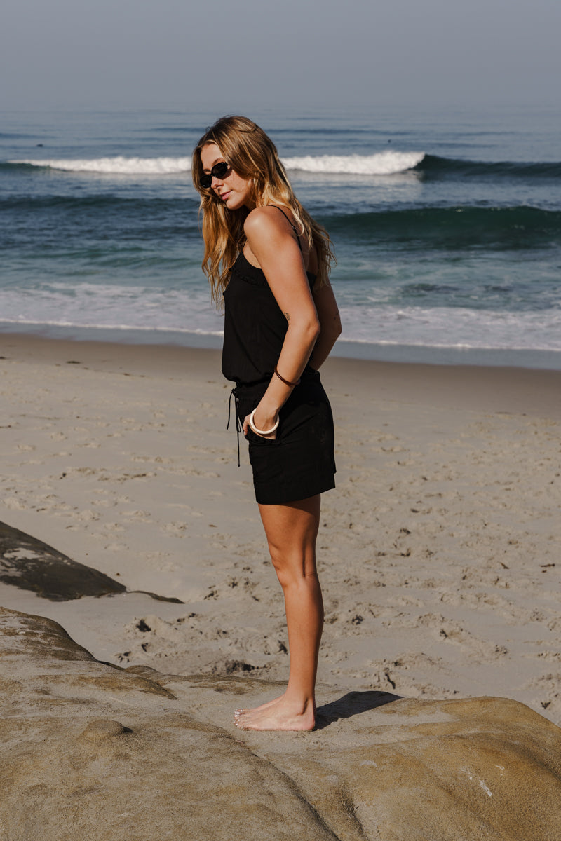 Milani High Waist Satin Shorts Black