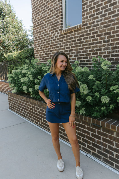 Lavinia Boxy Crop Denim Top
