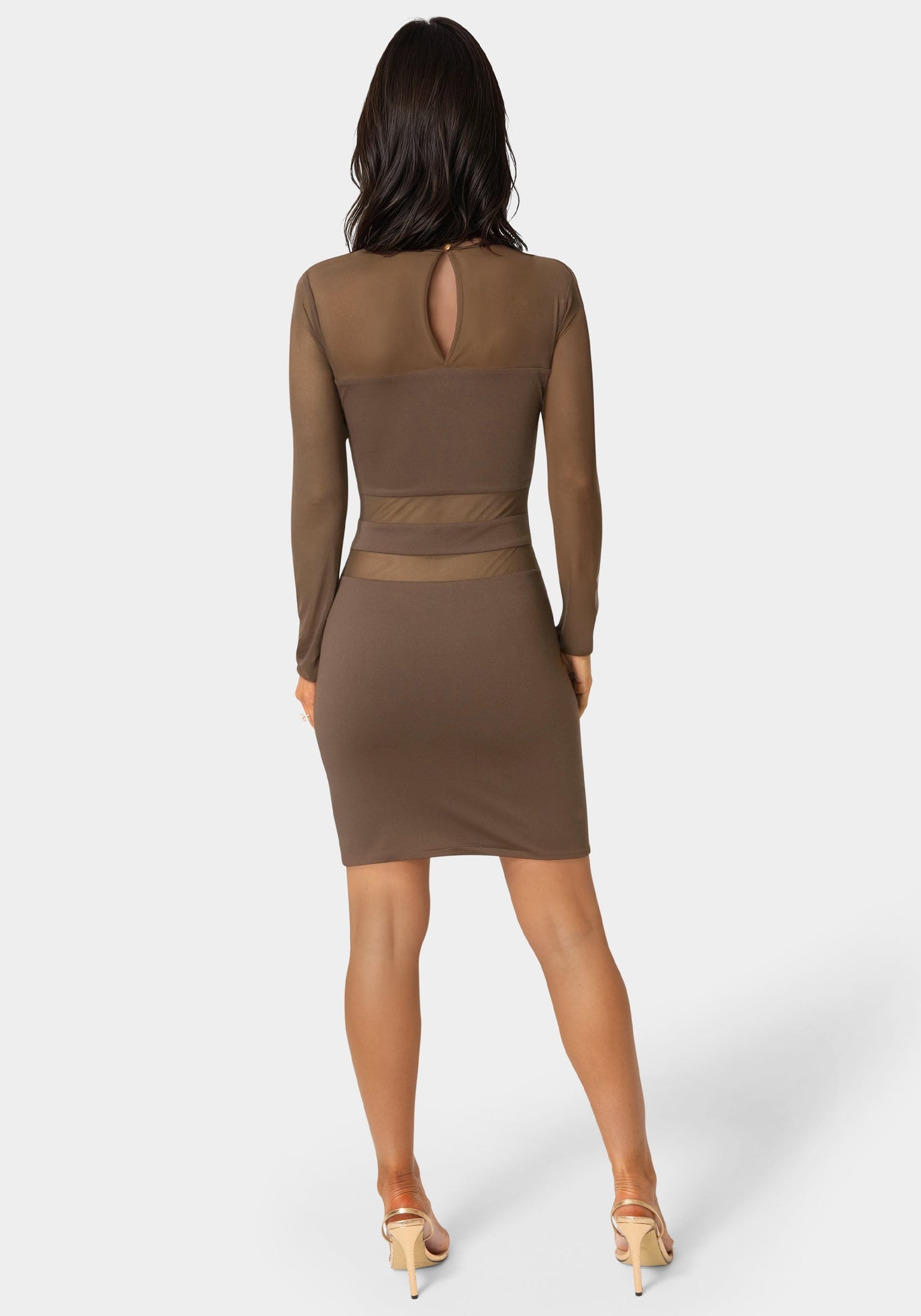 Illusion Mesh Mini Dress