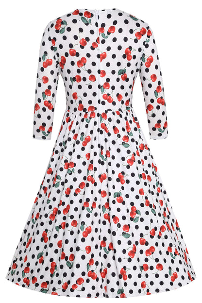 Billie Rockabilly Cherry Polka Dot Dress