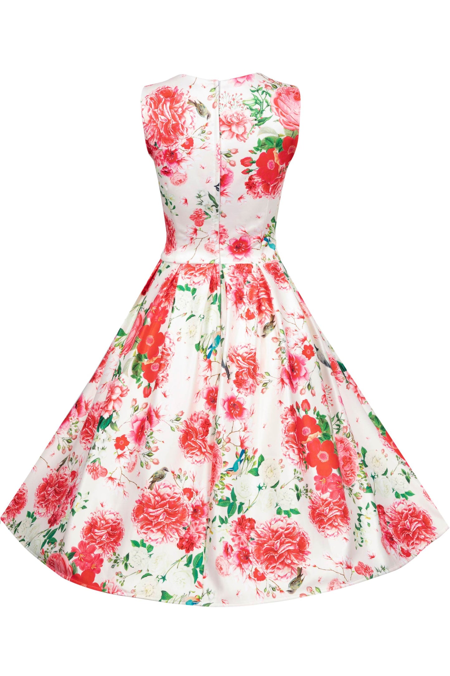 Annie White Red Floral Swing Dress