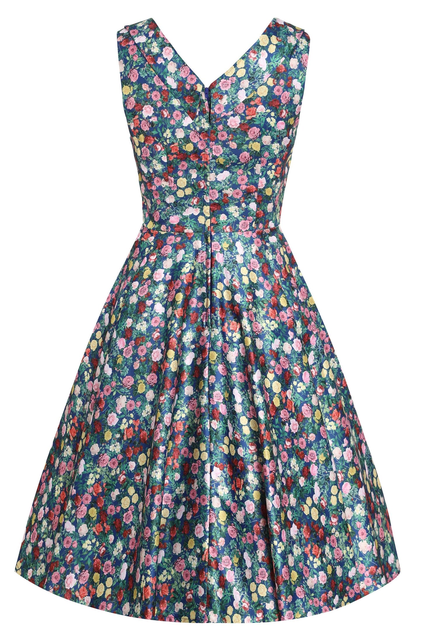 Grace Rose Navy Blue Pleated Bust Dress