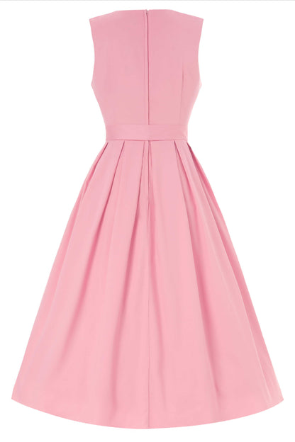 Helen Light Pink Cotton Midi Dress