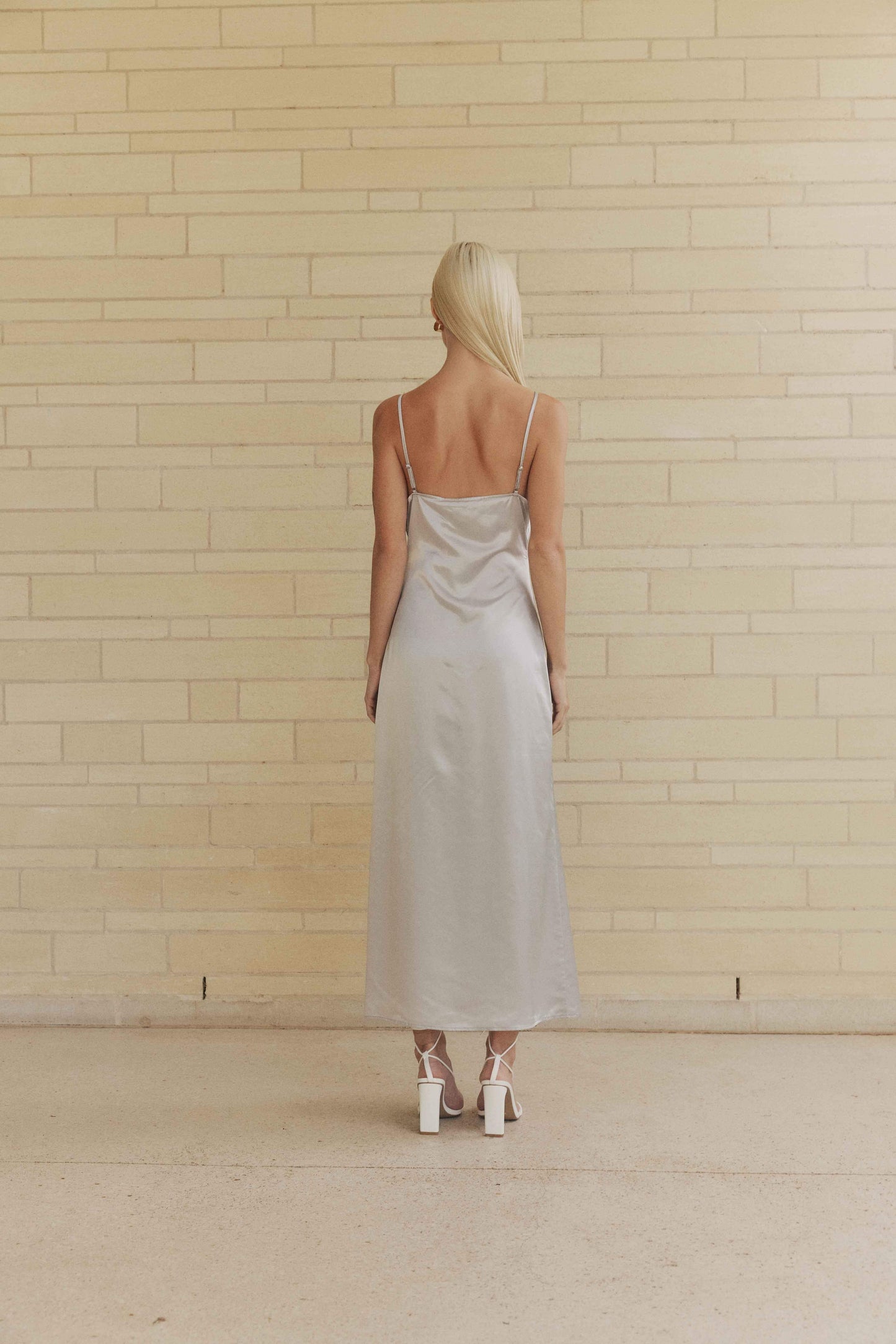 CURAAE Camellia Midi Dress in Silver