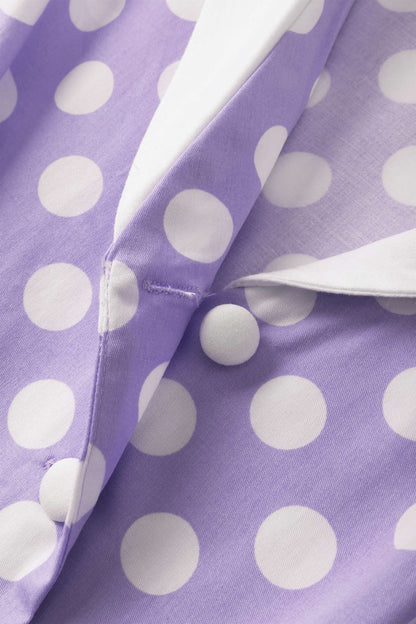 Mollie Lilac Polka Dot Full Circle Shirt Dress