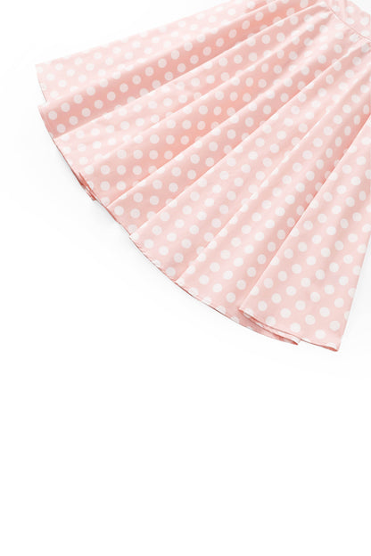Maisie Light Pink Polka Dot Full Circle Midi Skirt