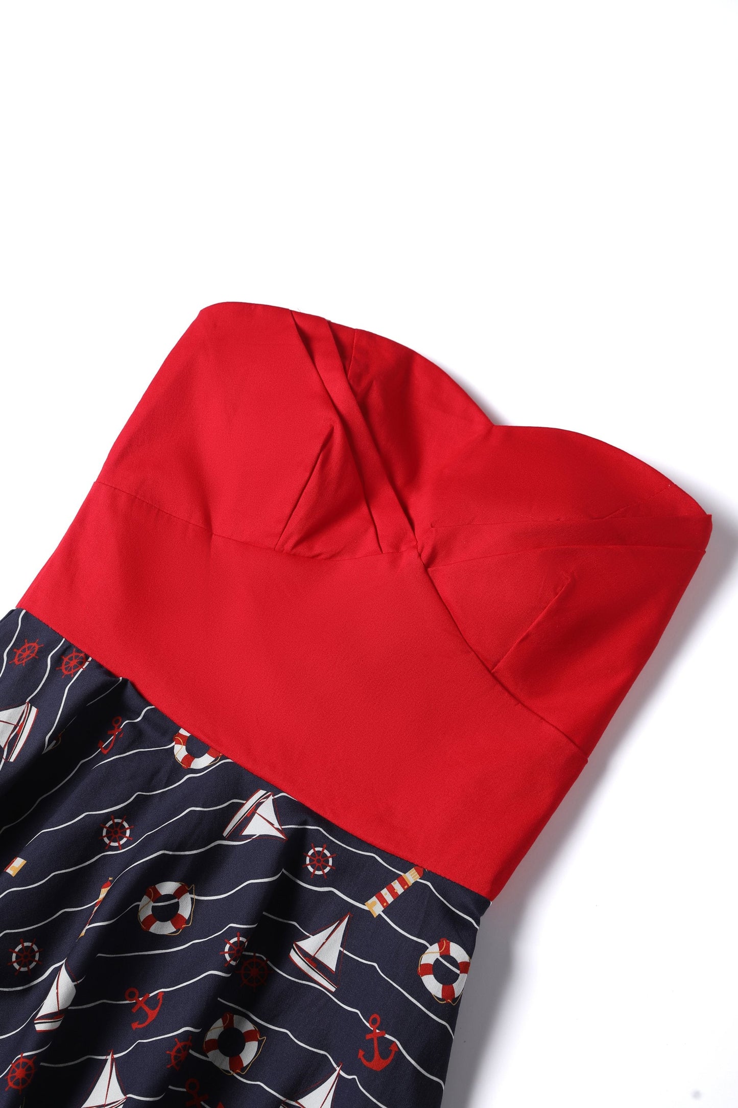 Melissa Red & Navy Nautical Strapless Dress