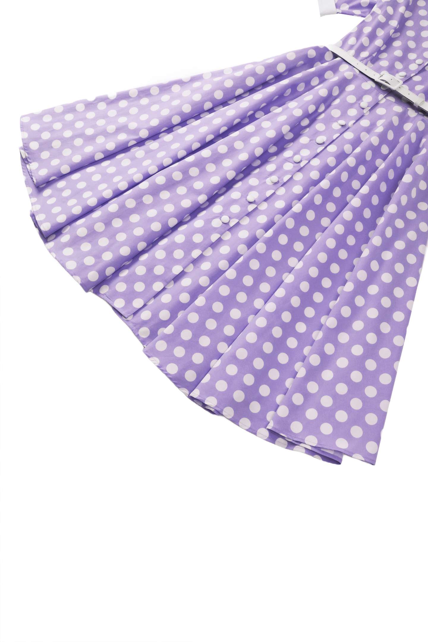 Mollie Lilac Polka Dot Full Circle Shirt Dress
