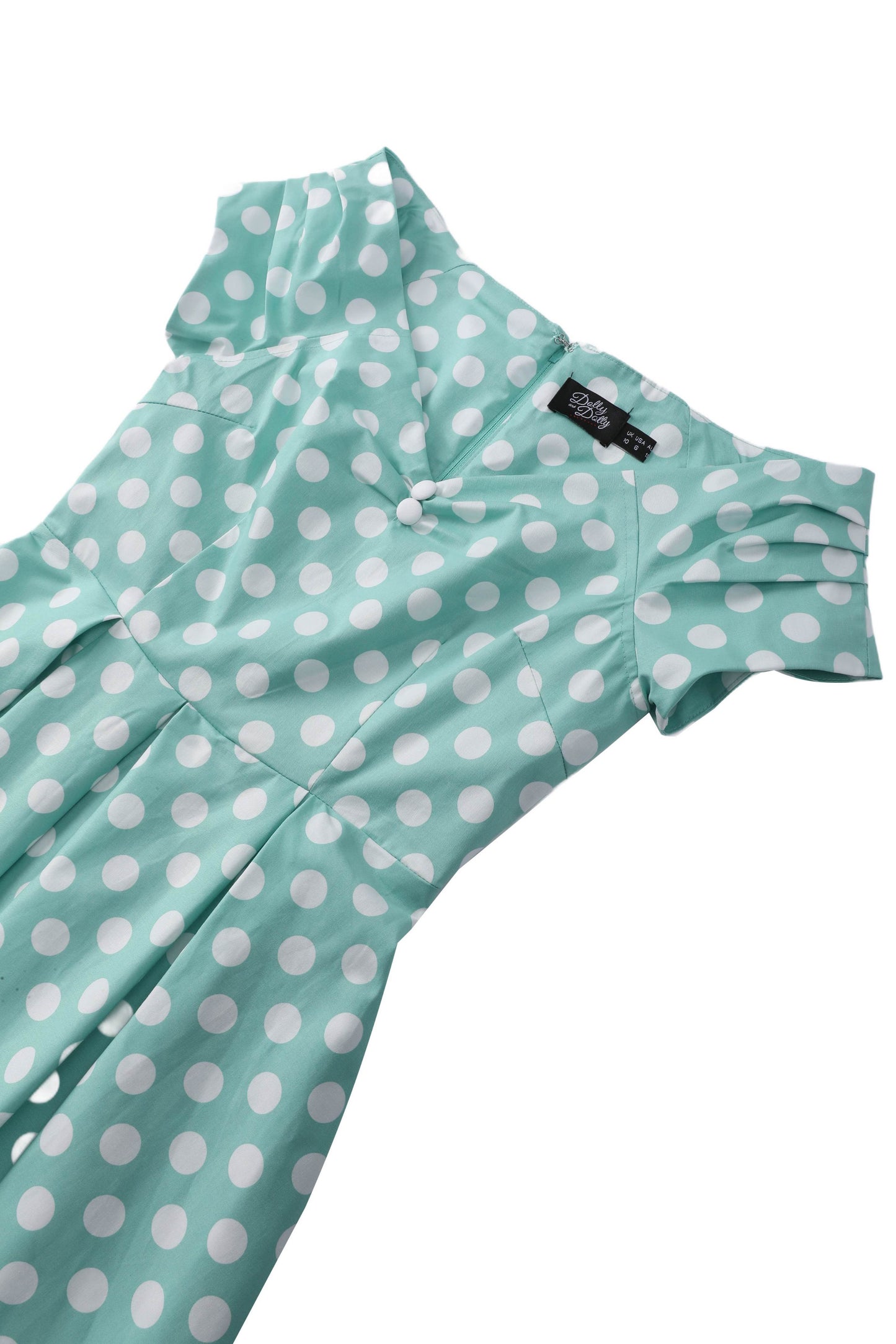 Lily Sage Polka Dot Off Shoulder Dress