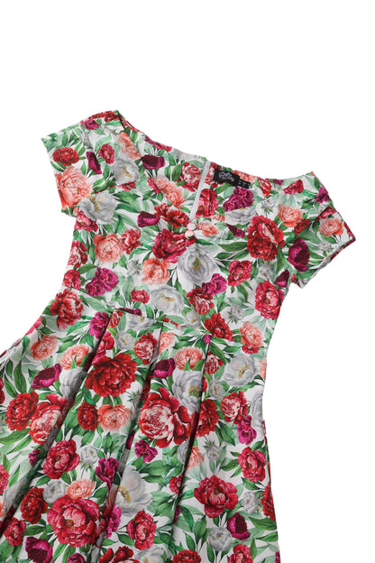 Lily White Peony Off Shoulder Dress