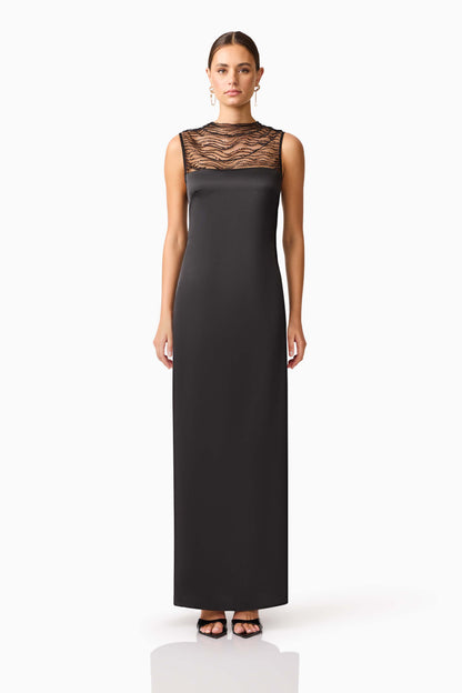 Margot Satin Gown in black