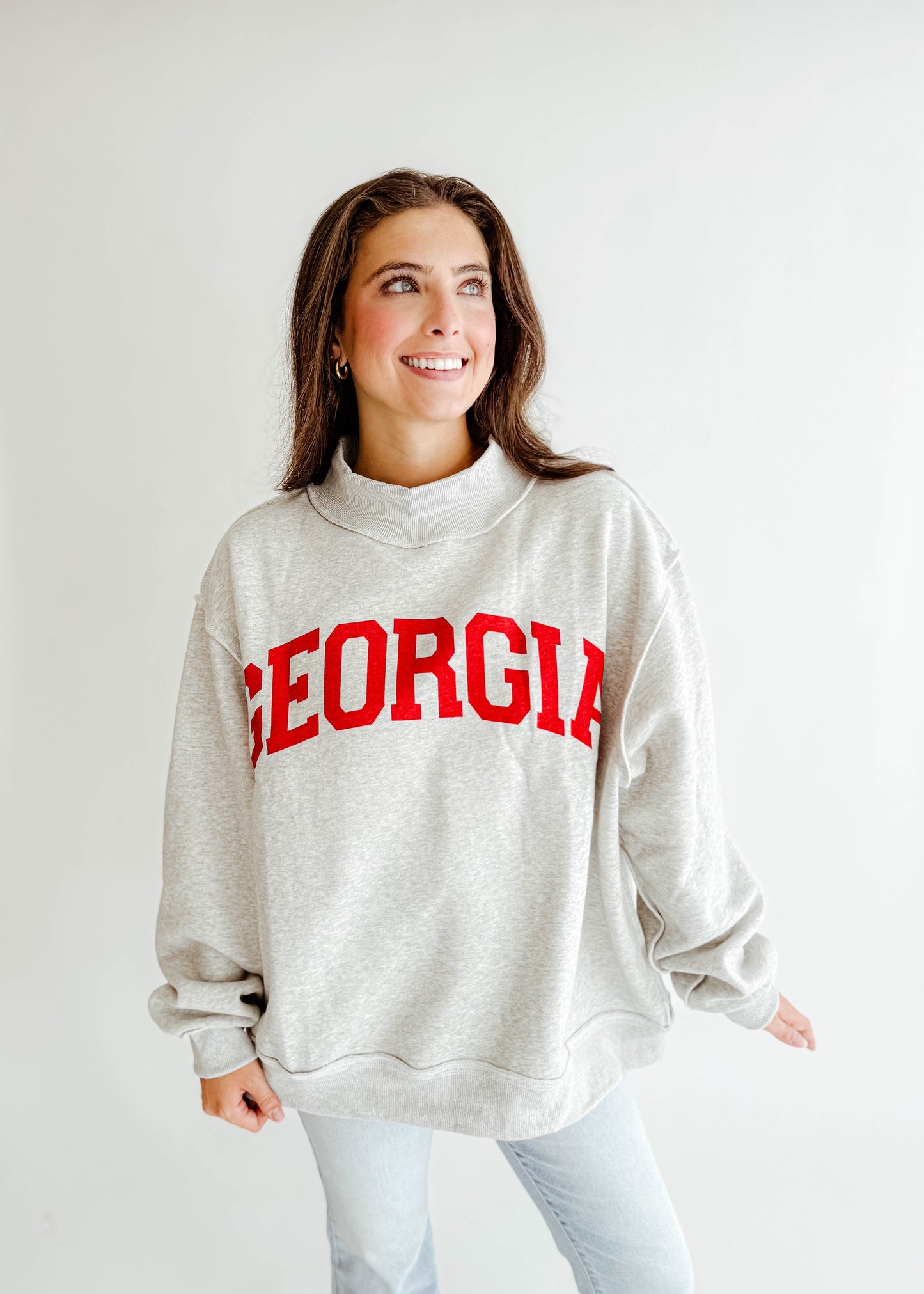 Georgia Reversible Mock Neck Sweatshirt