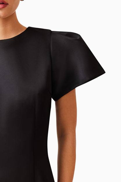 Blake Puff Sleeve Mini Dress in Black