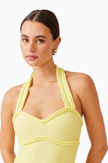 Katlyn Halter Mini Dress in Yellow