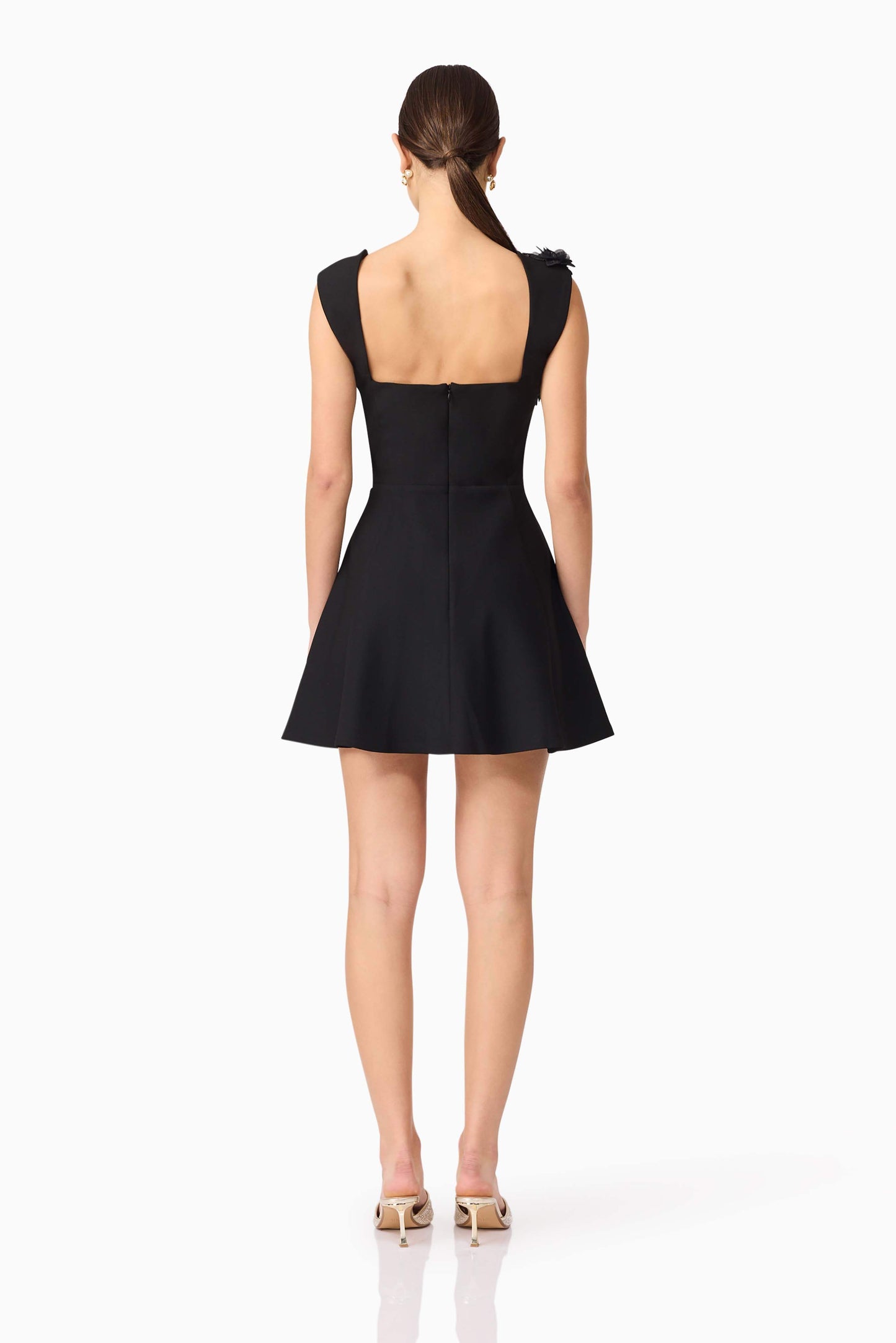 Jada Floral Mini Dress in Black