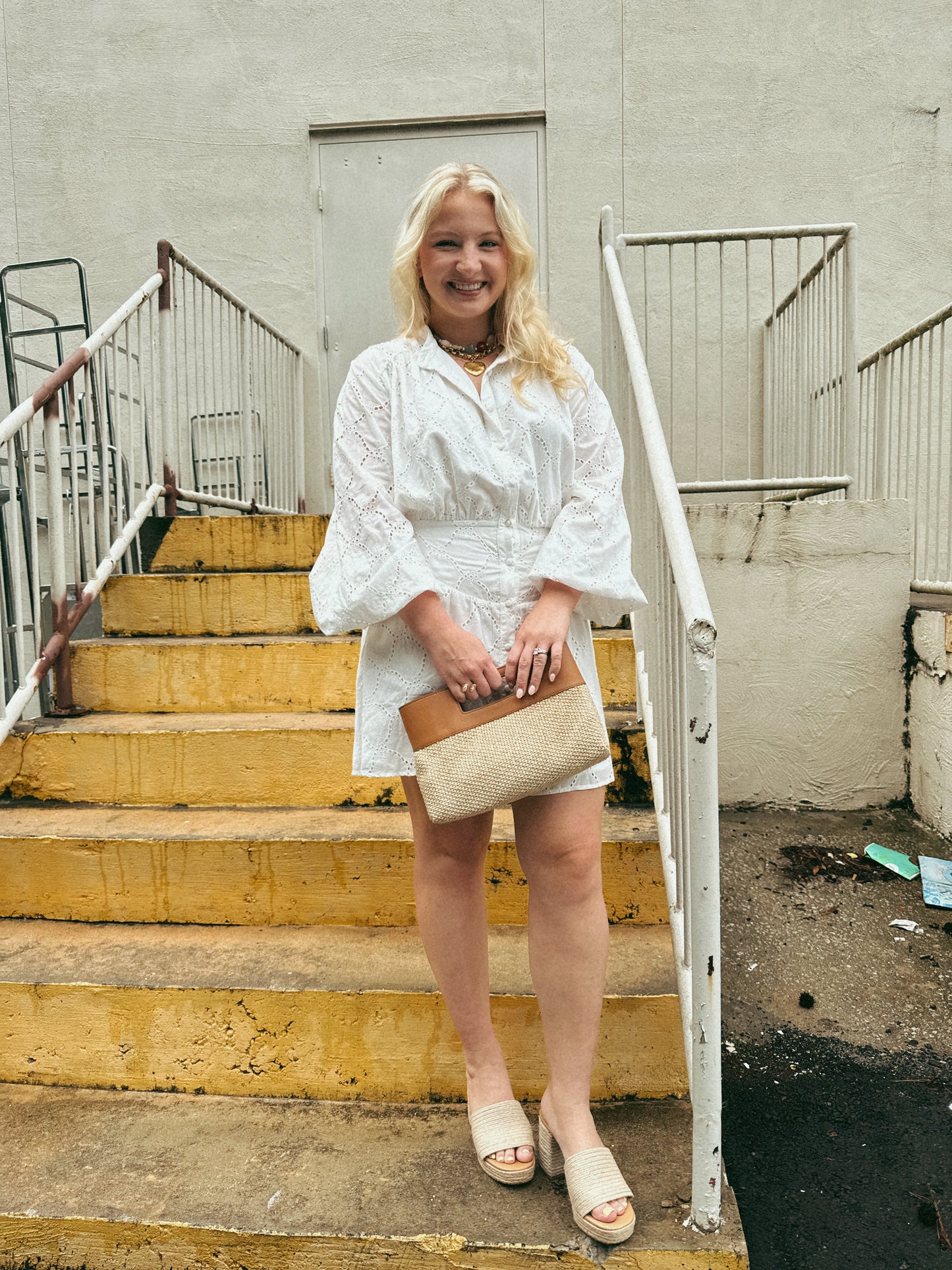 Diana Eyelet Button Front Dress