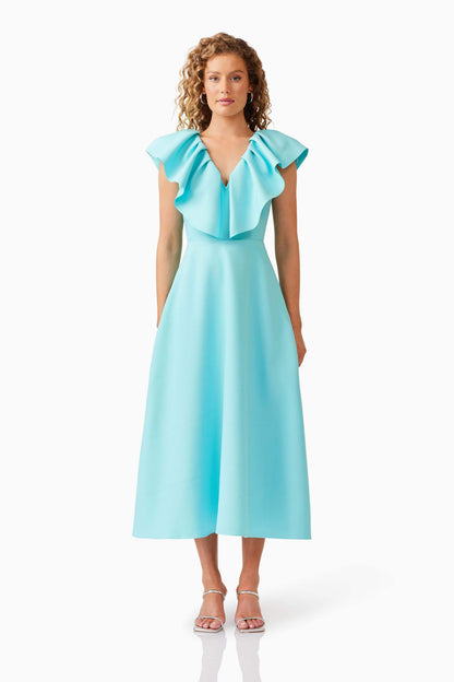 Gabi Midi Dress in Blue