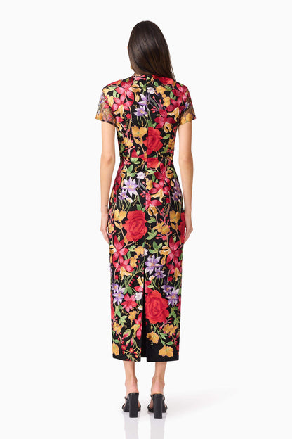 Talia Maxi Dress in Black Floral