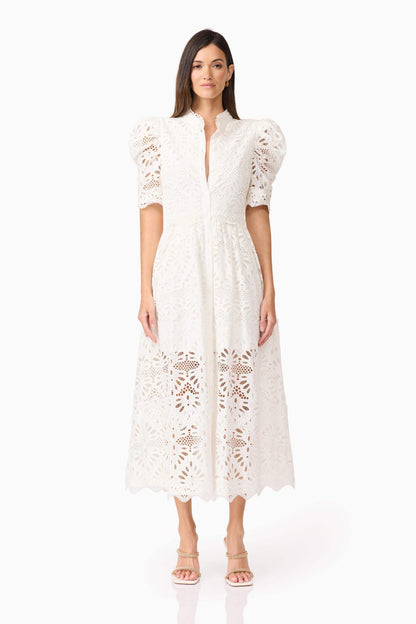 Carli Midi Shirt Dress in White
