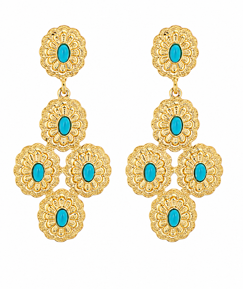 Antique Oval Multi Drop Earrings