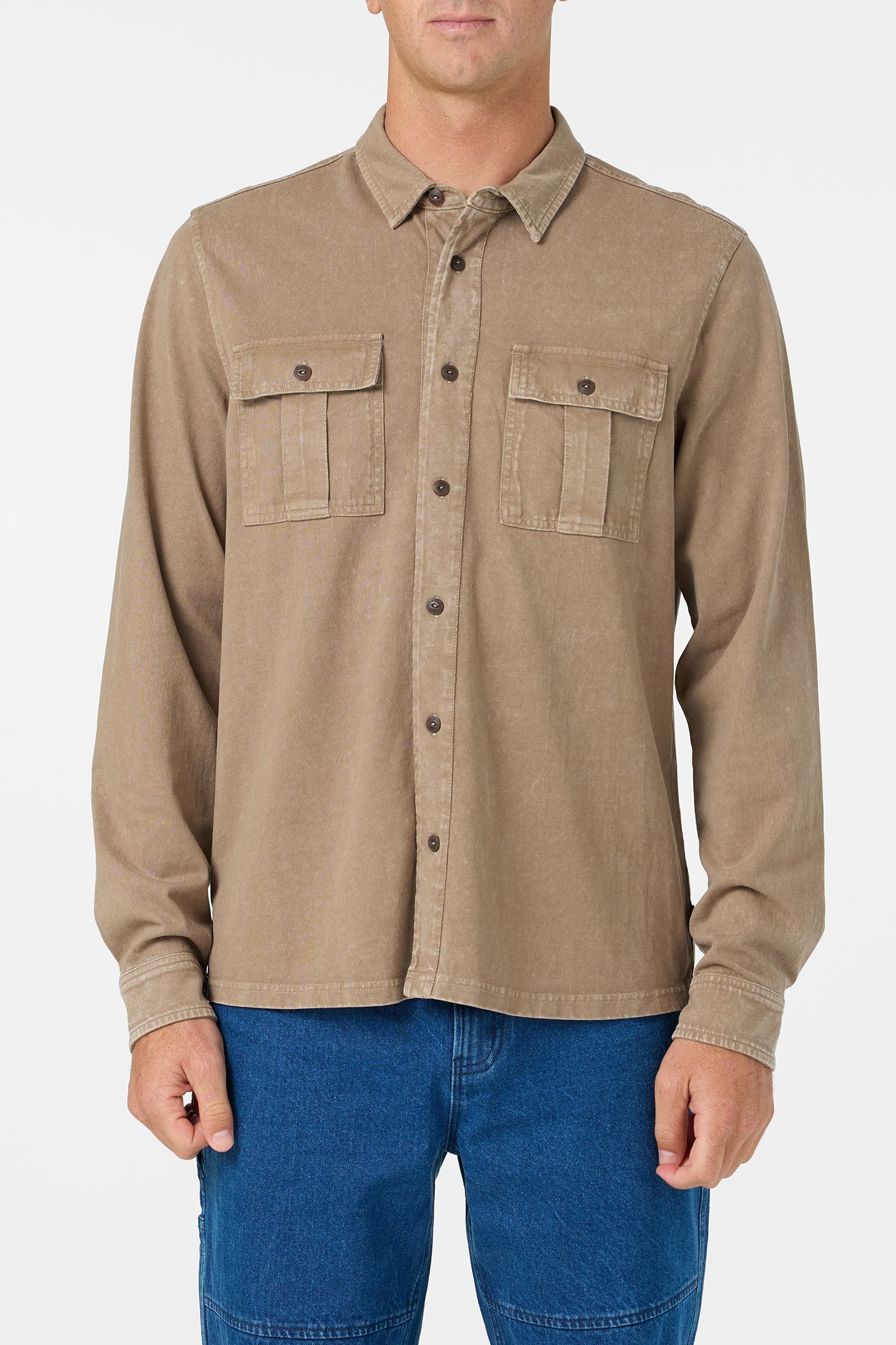 O'Riginals Long Sleeve Button Front Knit Shirt