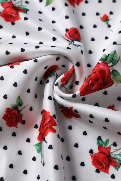 Darlene Retro Heart & Rose Dress