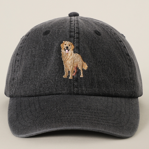 Golden Retriever Embroidered Denim Baseball Cap