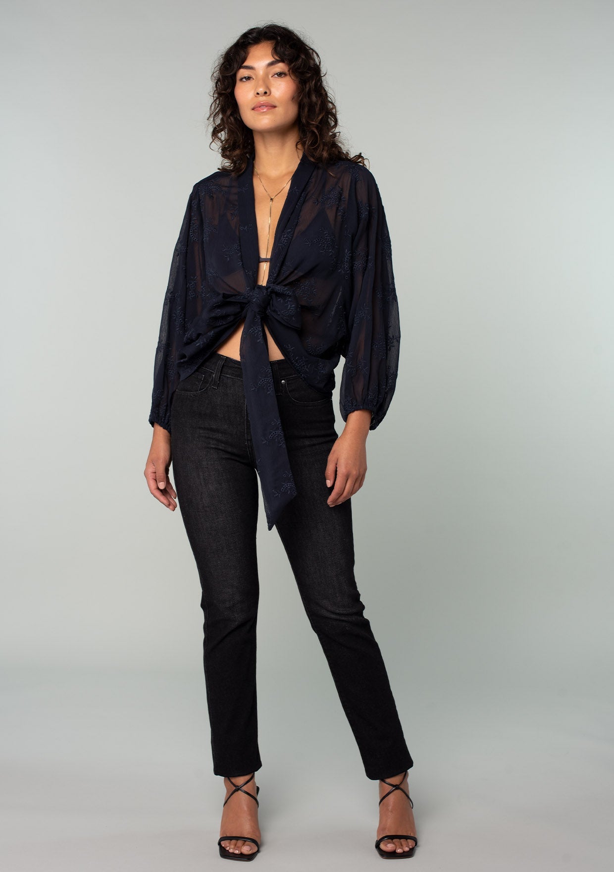 Paola Embroidered Kimono Top