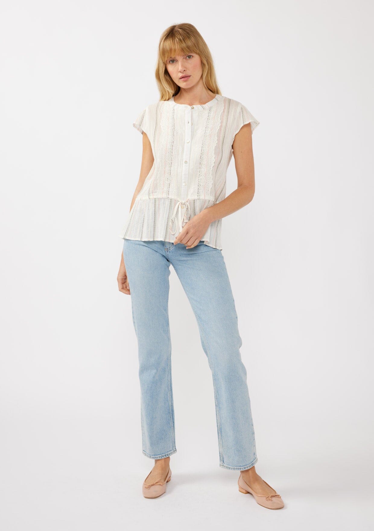 Esme Striped Peplum Top