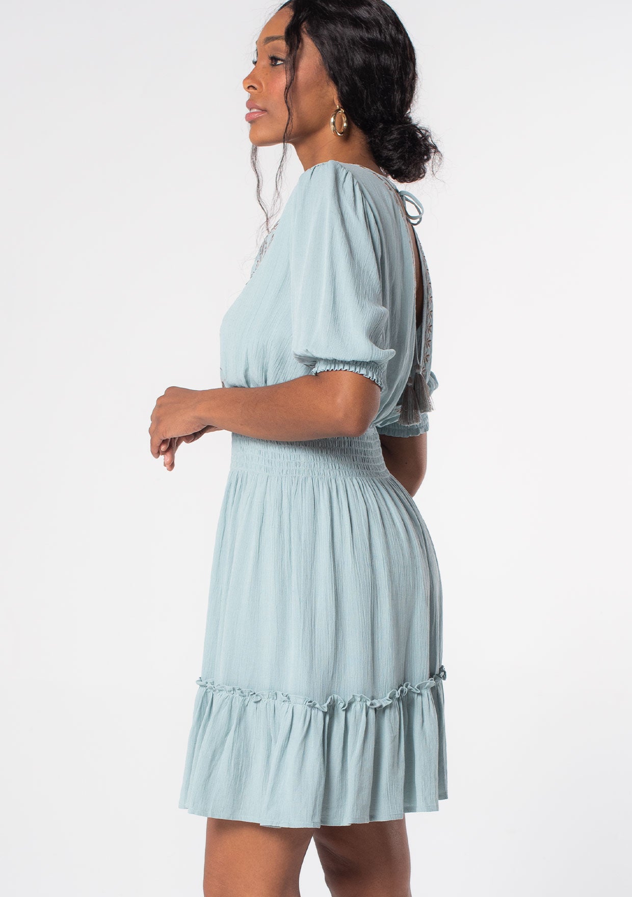 Libra Embroidered Mini Dress