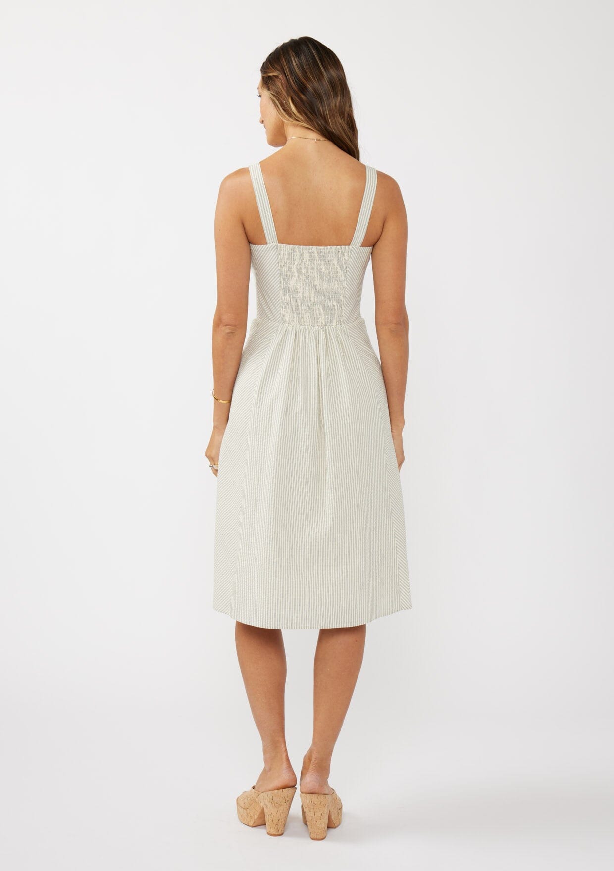 Janet Striped Midi Dress