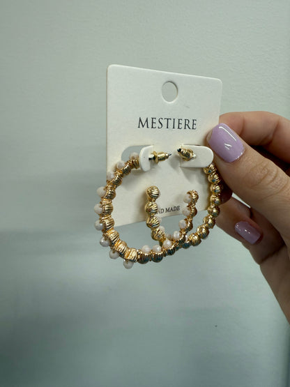 Beaded Accent Hoops