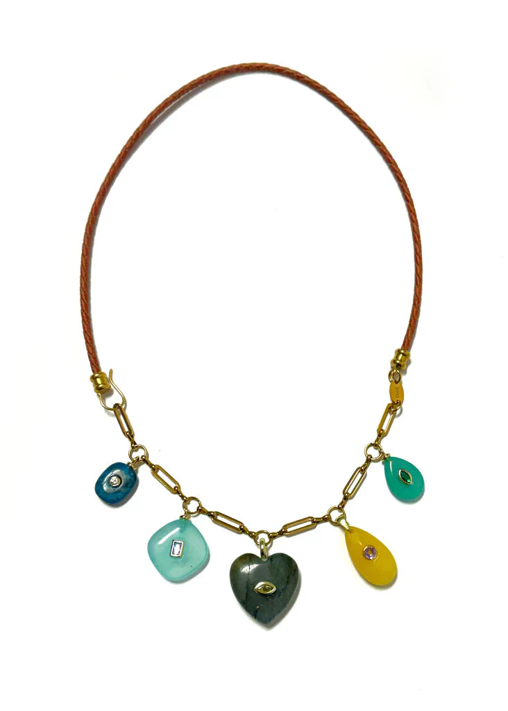 Luca Charm Drop Necklace