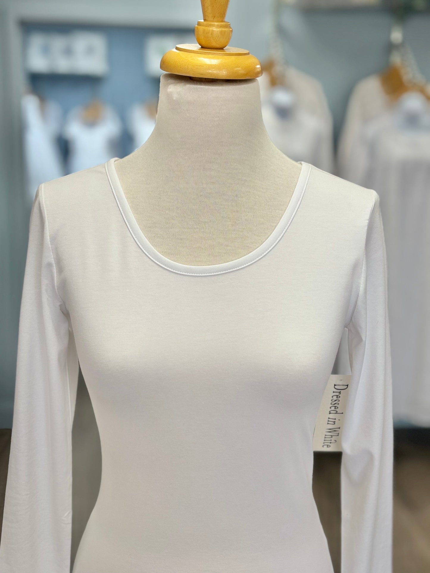 Long Sleeve White Tee-Available in Small