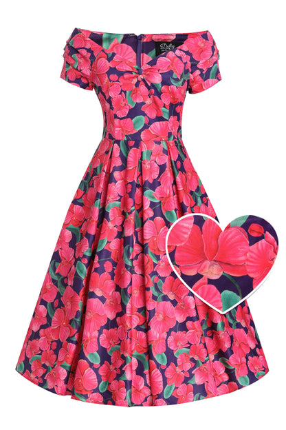 Lily Pink Orchid Off Shoulder Dress