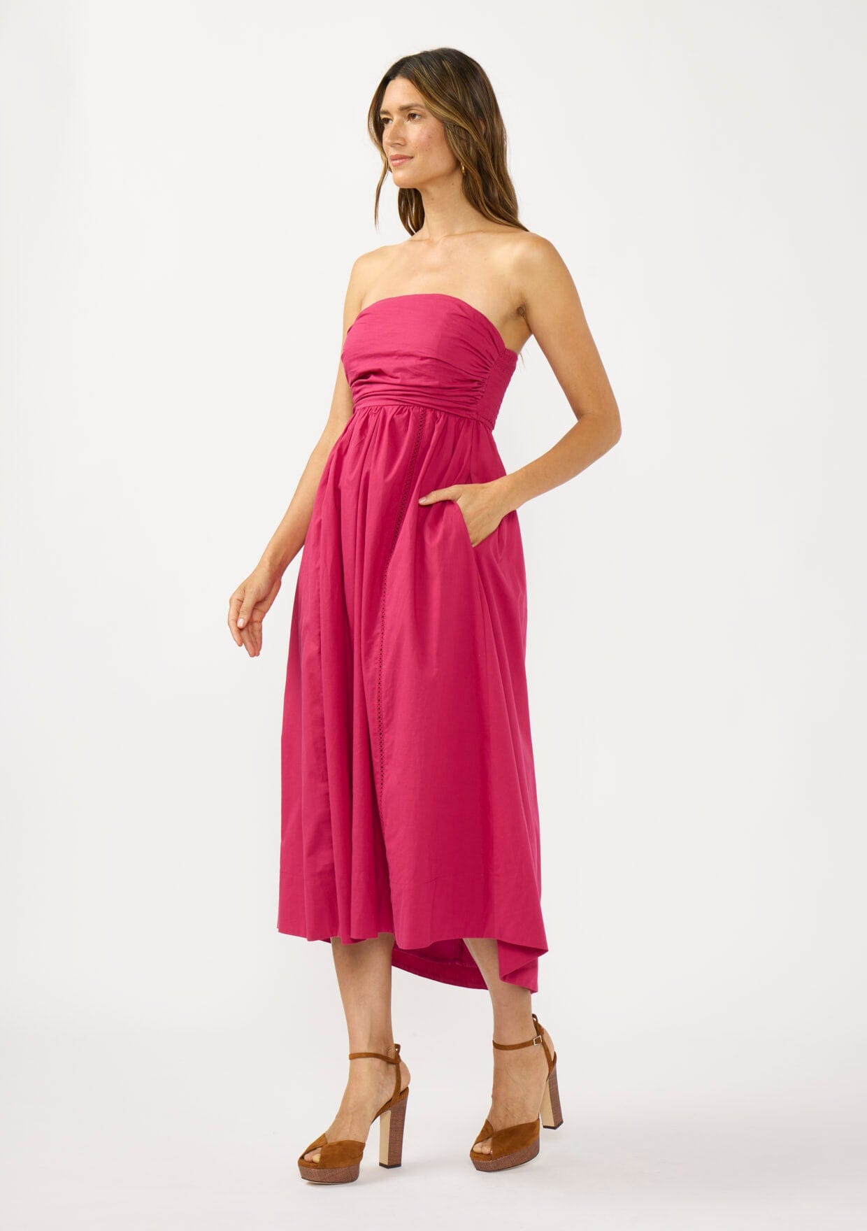 Zafira Strapless Midi Dress